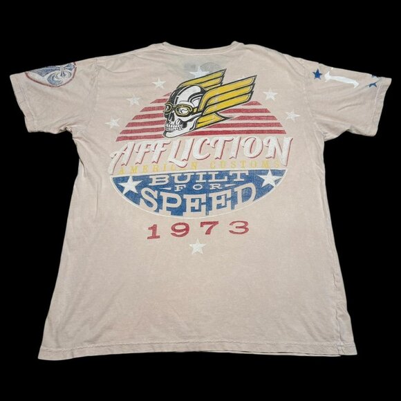 Affliction‎ American Customs V Neck Light Pink Shirt Adult XL - Picture 1 of 7